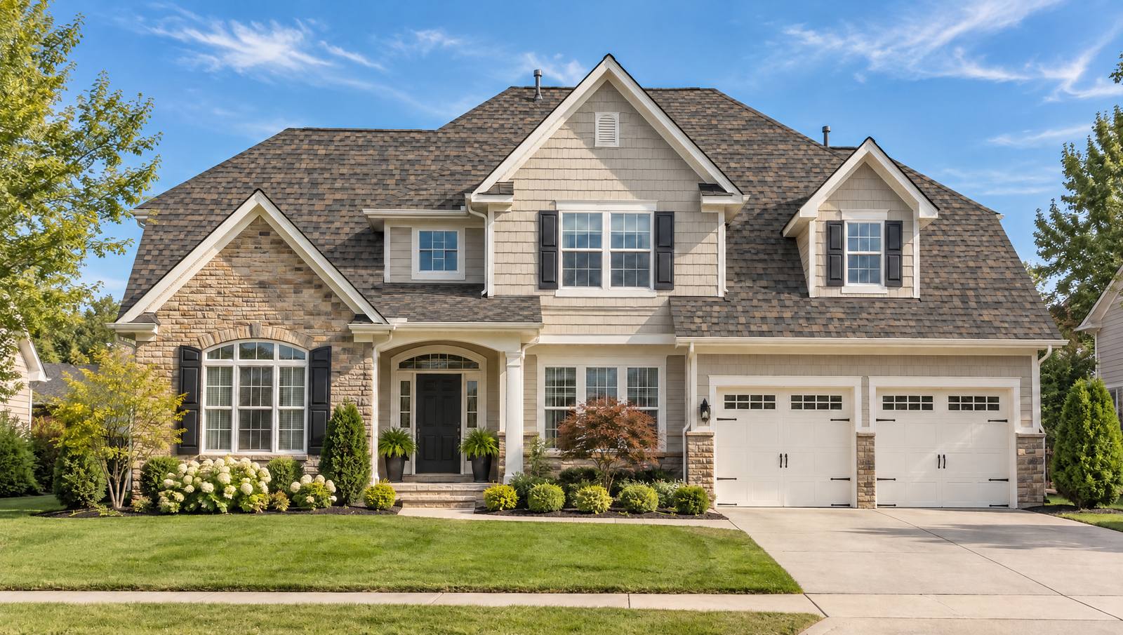 Home with GAF Timberline HDZ Weathered Wood shingles