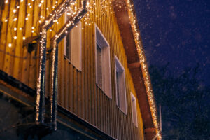 hanging christmas lights, hanging holiday decorations